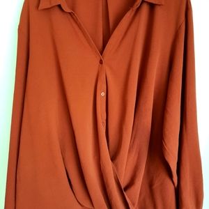 {3X} Zac & Rachel - Burnt Orange Blouse